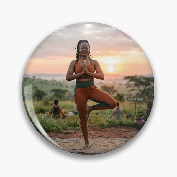Item preview, Serene African Yoga at Sunrise designed and sold by SavannaCanvas.