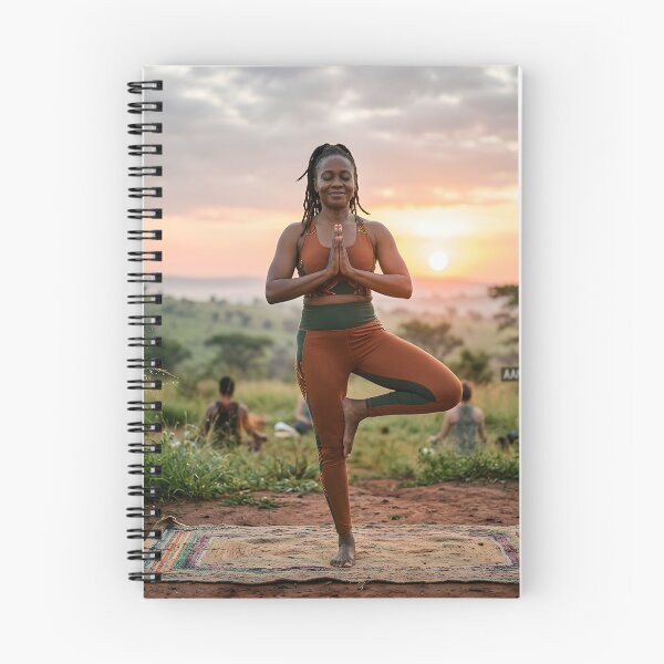 Artikelvorschau, Ruhiges afrikanisches Yoga bei Sonnenaufgang entworfen und verkauft von SavannaCanvas.