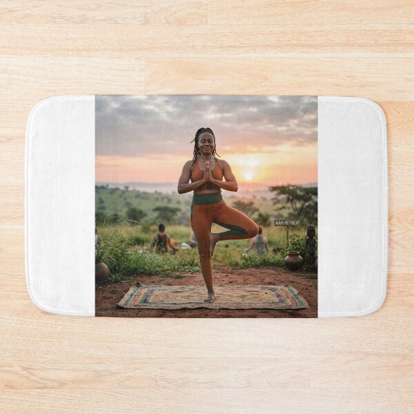 Item preview, Serene African Yoga at Sunrise designed and sold by SavannaCanvas.