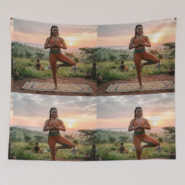 Item preview, Serene African Yoga at Sunrise designed and sold by SavannaCanvas.
