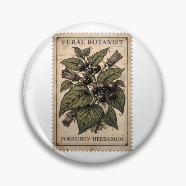 Item preview, Atropa Belladonna Vintage Stamp - Forbidden Herbarium designed and sold by Print Loft.