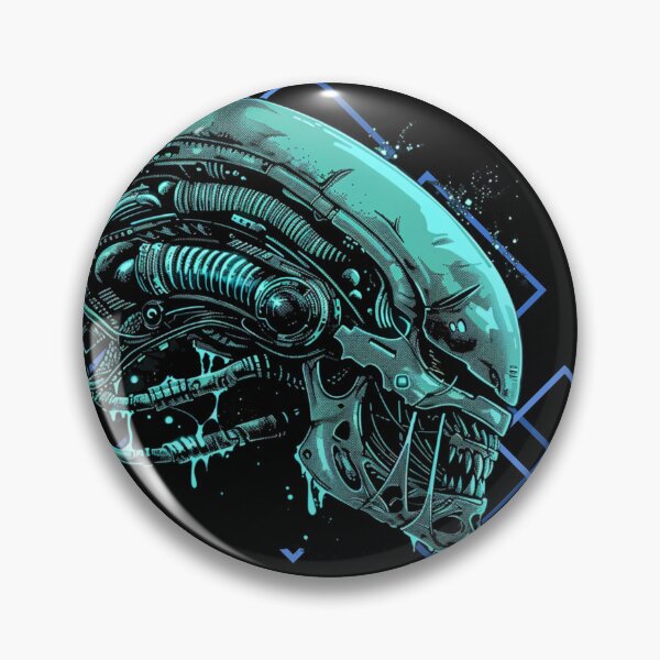 Item preview, Geometric Biomechanical Alien Xenomorph Skull Techwear Art designed and sold by VectorForge.