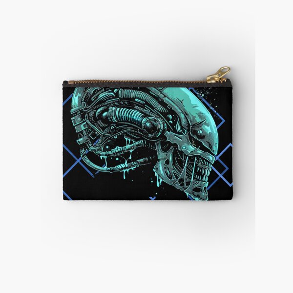 Item preview, Geometric Biomechanical Alien Xenomorph Skull Techwear Art designed and sold by VectorForge.