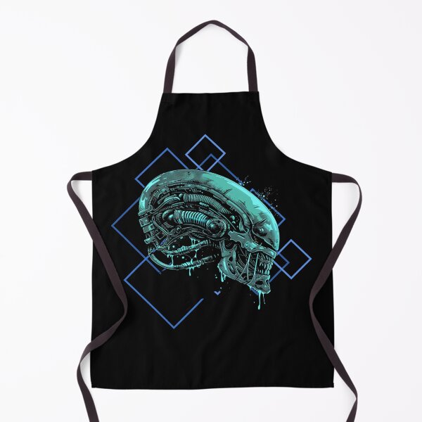 Item preview, Geometric Biomechanical Alien Xenomorph Skull Techwear Art designed and sold by VectorForge.