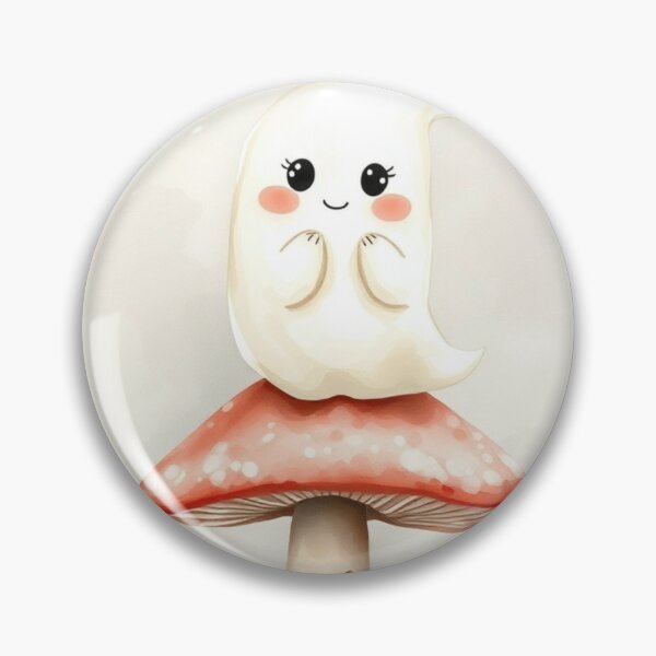 Item preview, Cute Little Ghost Sitting on a Mushroom designed and sold by Vida e Arte.