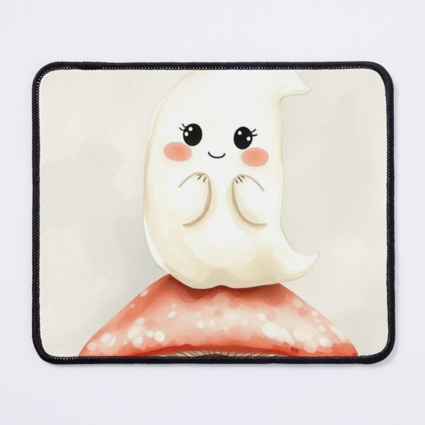 Item preview, Cute Little Ghost Sitting on a Mushroom designed and sold by Vida e Arte.