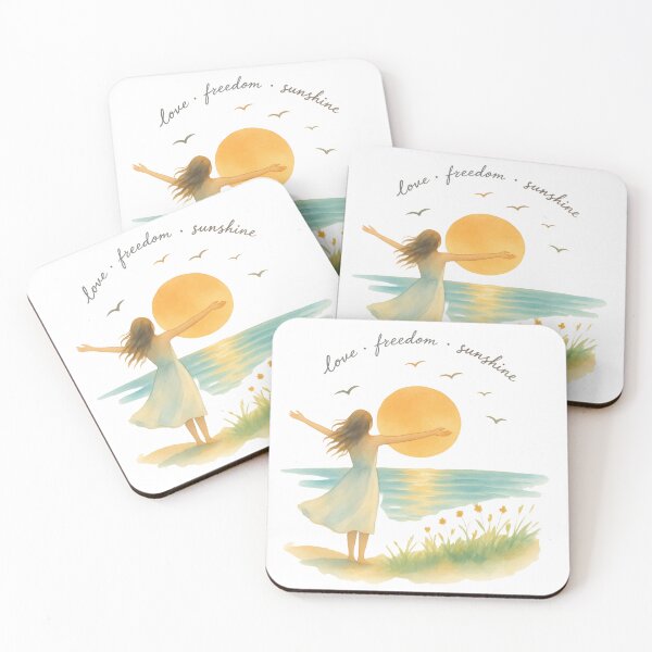 Item preview, Summer Freedom Ocean Sunset Watercolor designed and sold by VariusDesigns.