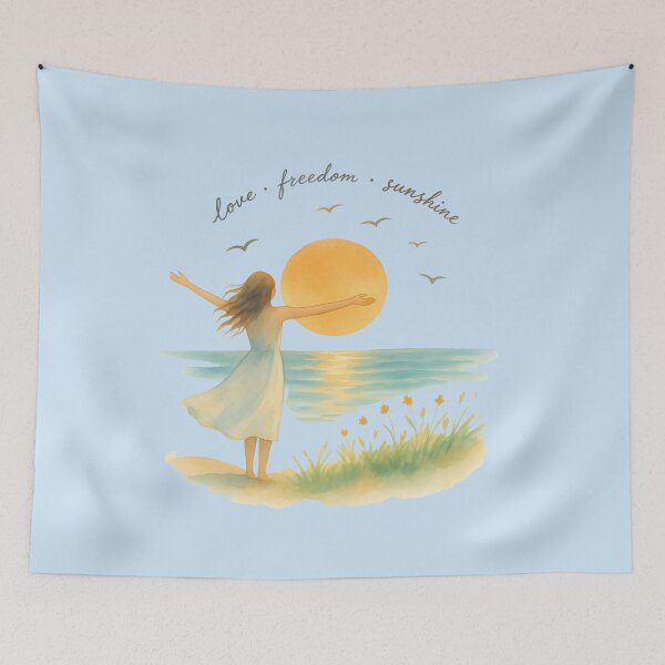 Item preview, Summer Freedom Ocean Sunset Watercolor designed and sold by VariusDesigns.