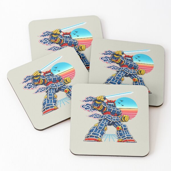 Item preview, Neon Retro Synthwave Ukiyo‑E Mecha designed and sold by KungPowUnicorn.