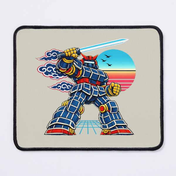 Item preview, Neon Retro Synthwave Ukiyo‑E Mecha designed and sold by KungPowUnicorn.