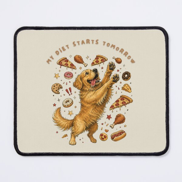 Item preview, My Diet Starts Tomorrow Golden Retriever Funny T-Shirt | Food Lover Dog Retro Cartoon | Funny Dog Gift designed and sold by Panom Suavichien.