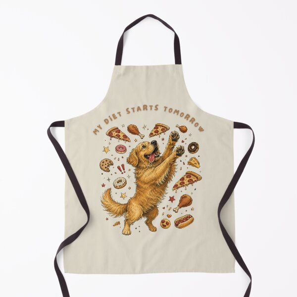 Item preview, My Diet Starts Tomorrow Golden Retriever Funny T-Shirt | Food Lover Dog Retro Cartoon | Funny Dog Gift designed and sold by Panom Suavichien.