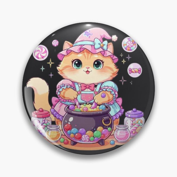 Item preview, Cute Candy Witch Cat Brewing Sweets designed and sold by Moody Vibes Studio.