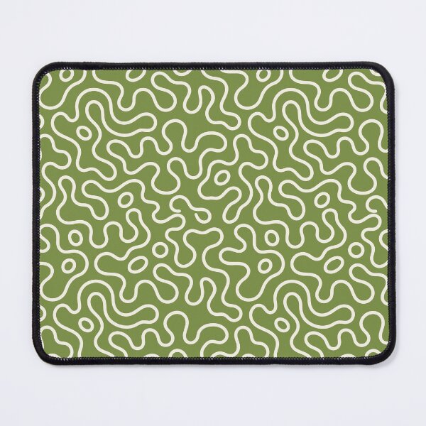 Item preview, Olive Green Abstract Wavy Line Pattern designed and sold by teeperfect.