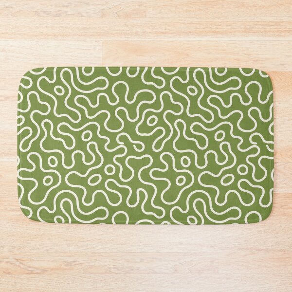 Item preview, Olive Green Abstract Wavy Line Pattern designed and sold by teeperfect.