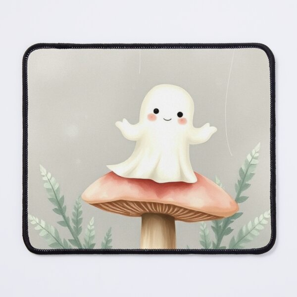 Item preview, Cute Whimsical Ghost on a Mushroom designed and sold by Vida e Arte.