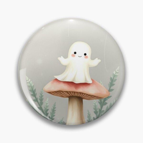 Item preview, Cute Whimsical Ghost on a Mushroom designed and sold by Vida e Arte.