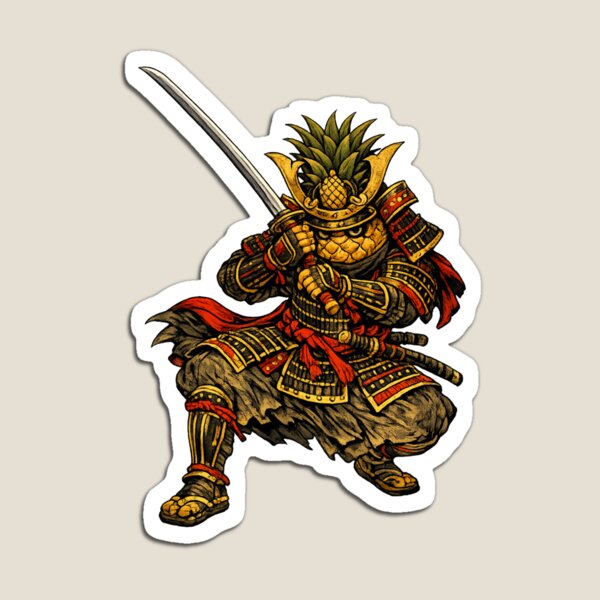 Item preview, Samurai Pineapple Warrior Funny Japanese Armor Fruit Character designed and sold by irfanshikh.