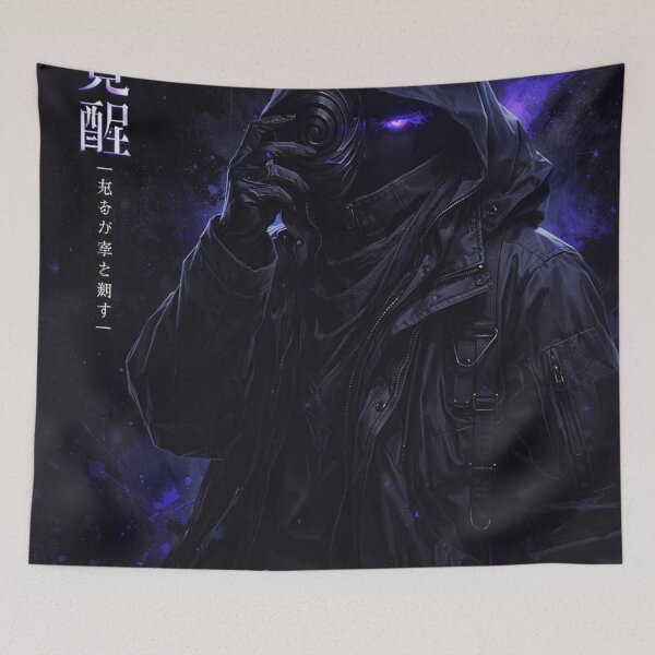 Item preview, Cyberpunk Anime Tech wear Boy with Glowing Eye designed and sold by Thinkkkr11cut.
