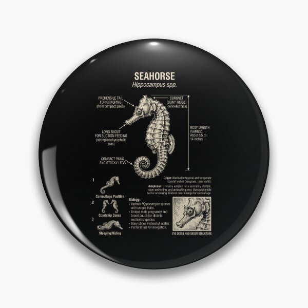 Item preview, Seahorse Scientific Anatomy Biology Animal Lover designed and sold by Kimberley King Art  King Art.
