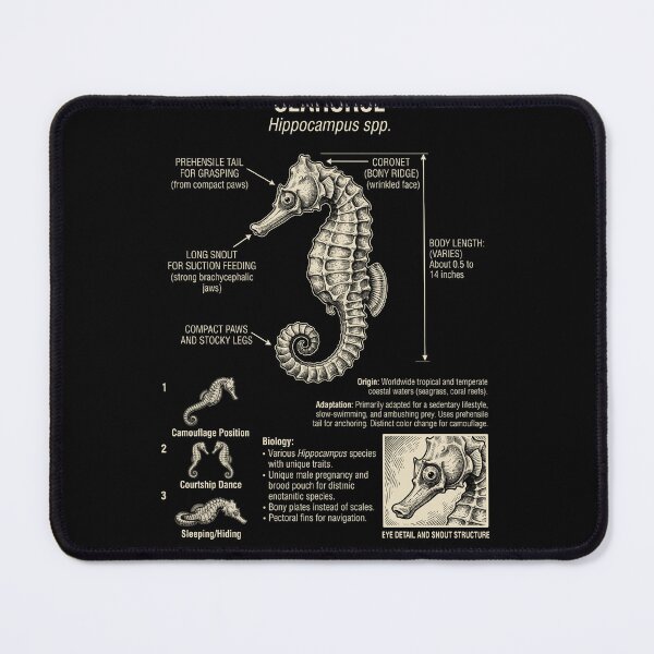 Item preview, Seahorse Scientific Anatomy Biology Animal Lover designed and sold by Kimberley King Art  King Art.