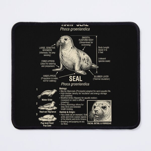 Item preview, Seal Scientific Anatomy Biology Animal Lover designed and sold by Kimberley King Art  King Art.
