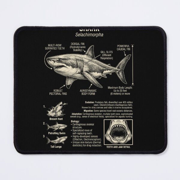 Item preview, Shark Scientific Anatomy Biology Animal Lover designed and sold by Kimberley King Art King Art.