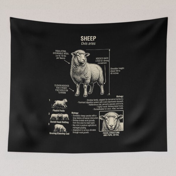 Item preview, Sheep Scientific Anatomy Biology Animal Lover designed and sold by Kimberley King Art  King Art.