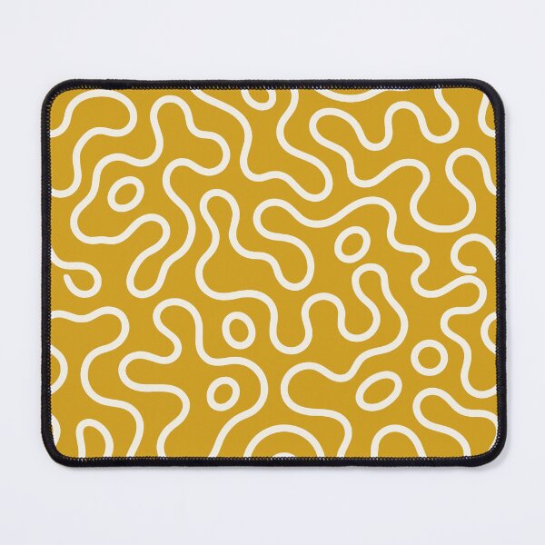 Item preview, Mustard Yellow Abstract Wavy Line Pattern designed and sold by teeperfect.