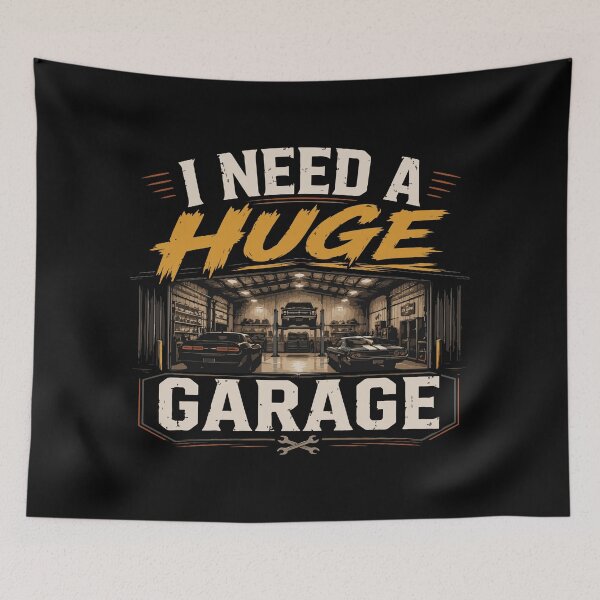 Item preview, I Need A Huge Garage Funny Car Lover T-Shirt | Mechanic & Auto Enthusiast Gift designed and sold by Artimax-Studio.