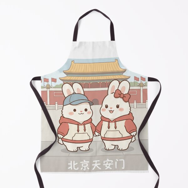 Item preview, Cute Rabbits at Beijing Tiananmen - Matching Hoodie Bunnies Travel Art designed and sold by TaiwanMemory.