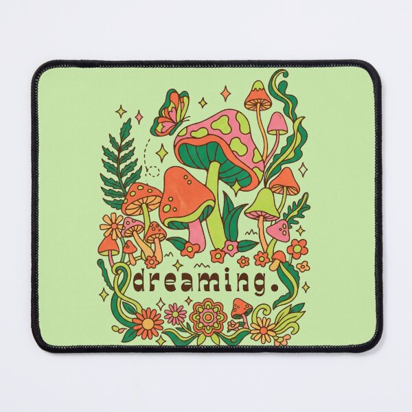 Item preview, Dreaming Mushrooms - Psychedelic Retro Art designed and sold by GoGreenlove.