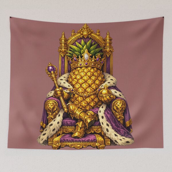 Item preview, Pineapple King Royal Throne Funny Tropical Fruit King Design designed and sold by irfanshikh.
