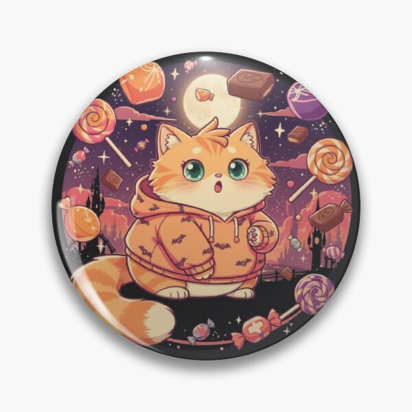 Item preview, Cute Halloween Candy Cat Spooky Night designed and sold by Moody Vibes Studio.