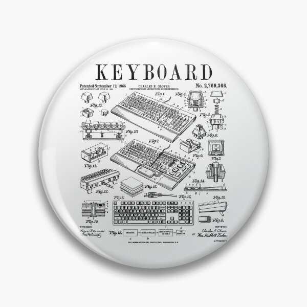 Item preview, Computer Keyboard Gamer Geek Vintage IT PC Patent Print designed and sold by GrandeDuc.