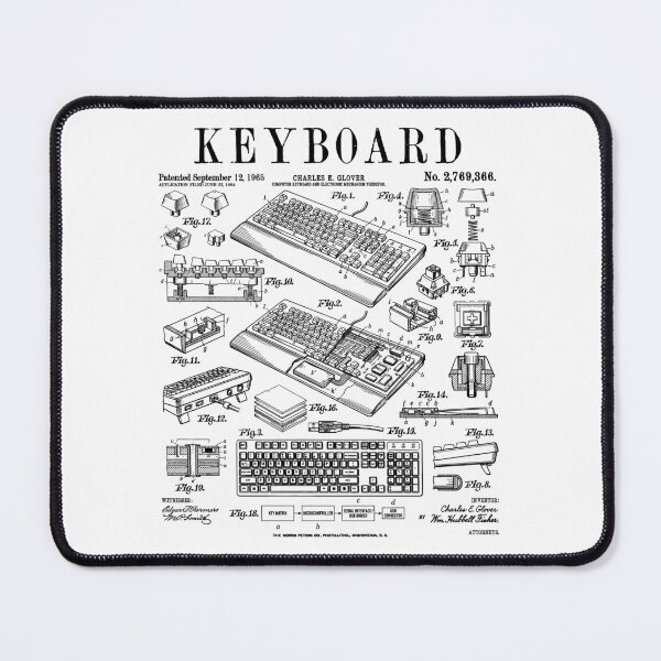 Item preview, Computer Keyboard Gamer Geek Vintage IT PC Patent Print designed and sold by GrandeDuc.