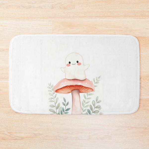 Item preview, Adorable Ghost Sitting on a Pink Mushroom designed and sold by Vida e Arte.