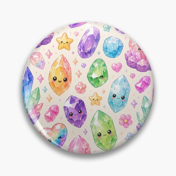 Item preview, Rainbow Gemstone Kawaii Pattern designed and sold by Aramdesing.