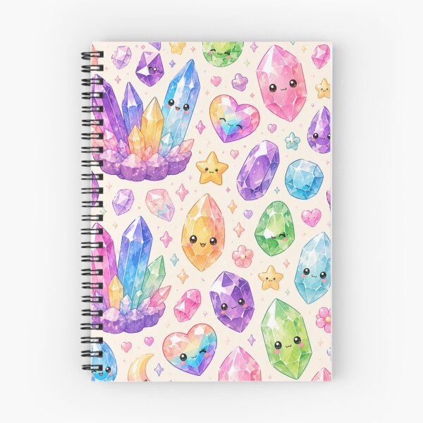 Item preview, Rainbow Gemstone Kawaii Pattern designed and sold by Aramdesing.