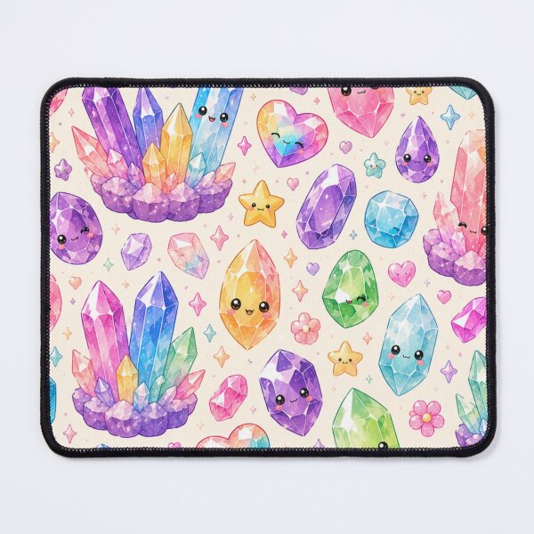 Item preview, Rainbow Gemstone Kawaii Pattern designed and sold by Aramdesing.