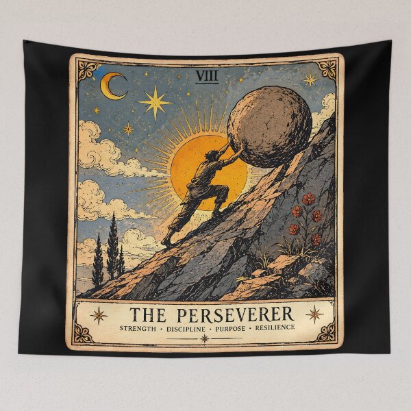 Item preview, The Perseverer Tarot Card Art designed and sold by ArcanaAbsolute.