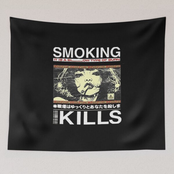 Item preview, Smoking Kills Japanese Warning Poster Streetwear Design designed and sold by Chives-Sor.