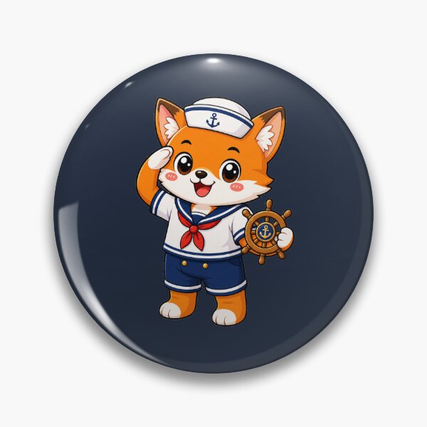 Item preview, Cute Sailor Fox Marine Captain Kawaii Cartoon designed and sold by Seculinator.
