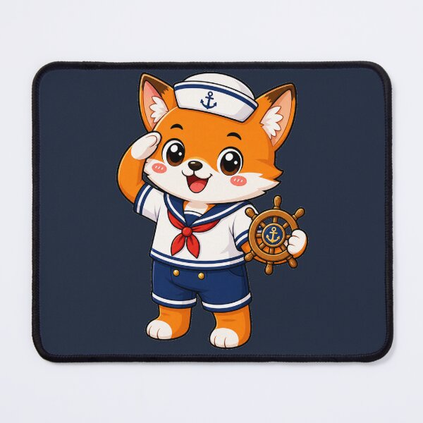 Item preview, Cute Sailor Fox Marine Captain Kawaii Cartoon designed and sold by Seculinator.