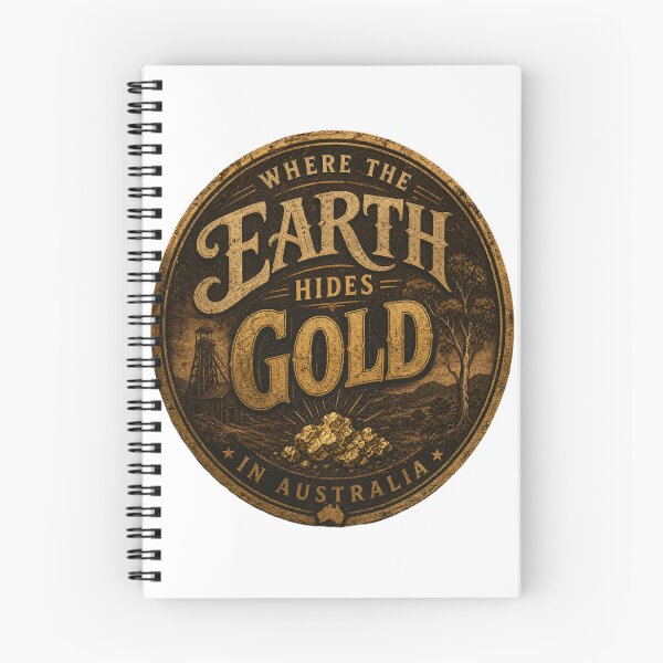 Item preview, Where the Earth Hides Gold – Australia Vintage Badge Logo designed and sold by Jandedan.