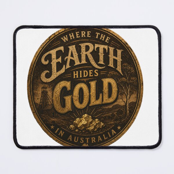 Item preview, Where the Earth Hides Gold – Australia Vintage Badge Logo designed and sold by Jandedan.