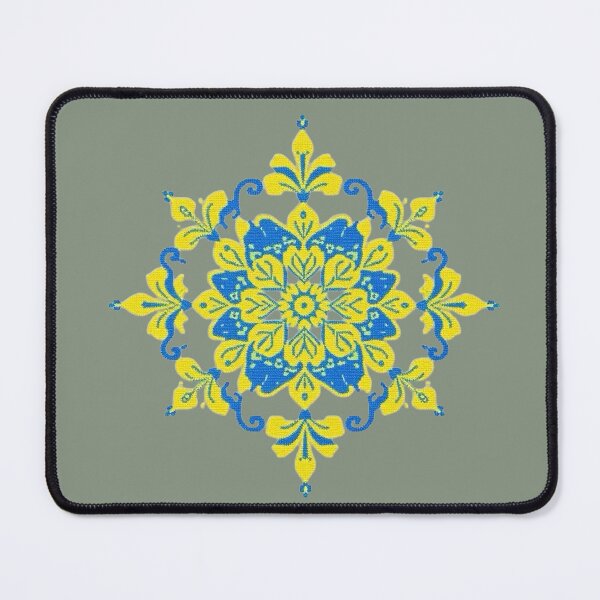 Item preview, Ukrainian Embroidery Blue Yellow Ornament designed and sold by OrnaMentality.