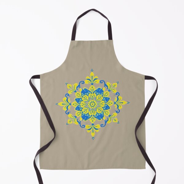 Item preview, Ukrainian Embroidery Blue Yellow Ornament designed and sold by OrnaMentality.