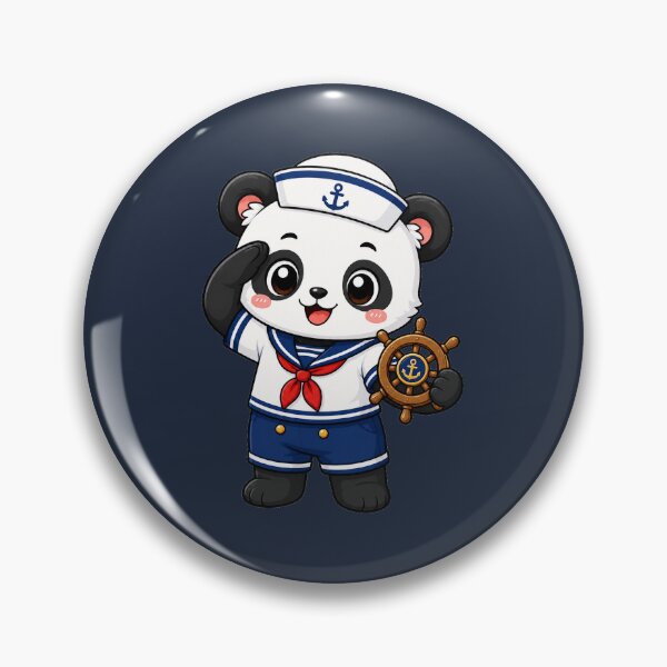 Item preview, Cute Sailor Panda Marine Captain Kawaii Cartoon designed and sold by Seculinator.