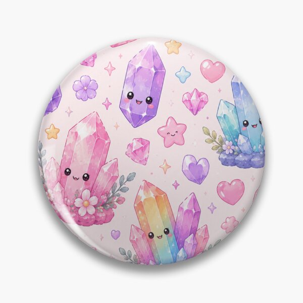 Item preview, Cute Kawaii Crystals and Hearts Pattern designed and sold by Aramdesing.